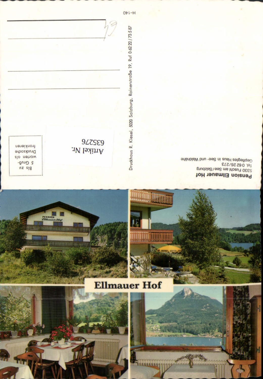635276, Multi-image Ak Fuschl am See Pension Ellmauer Hof