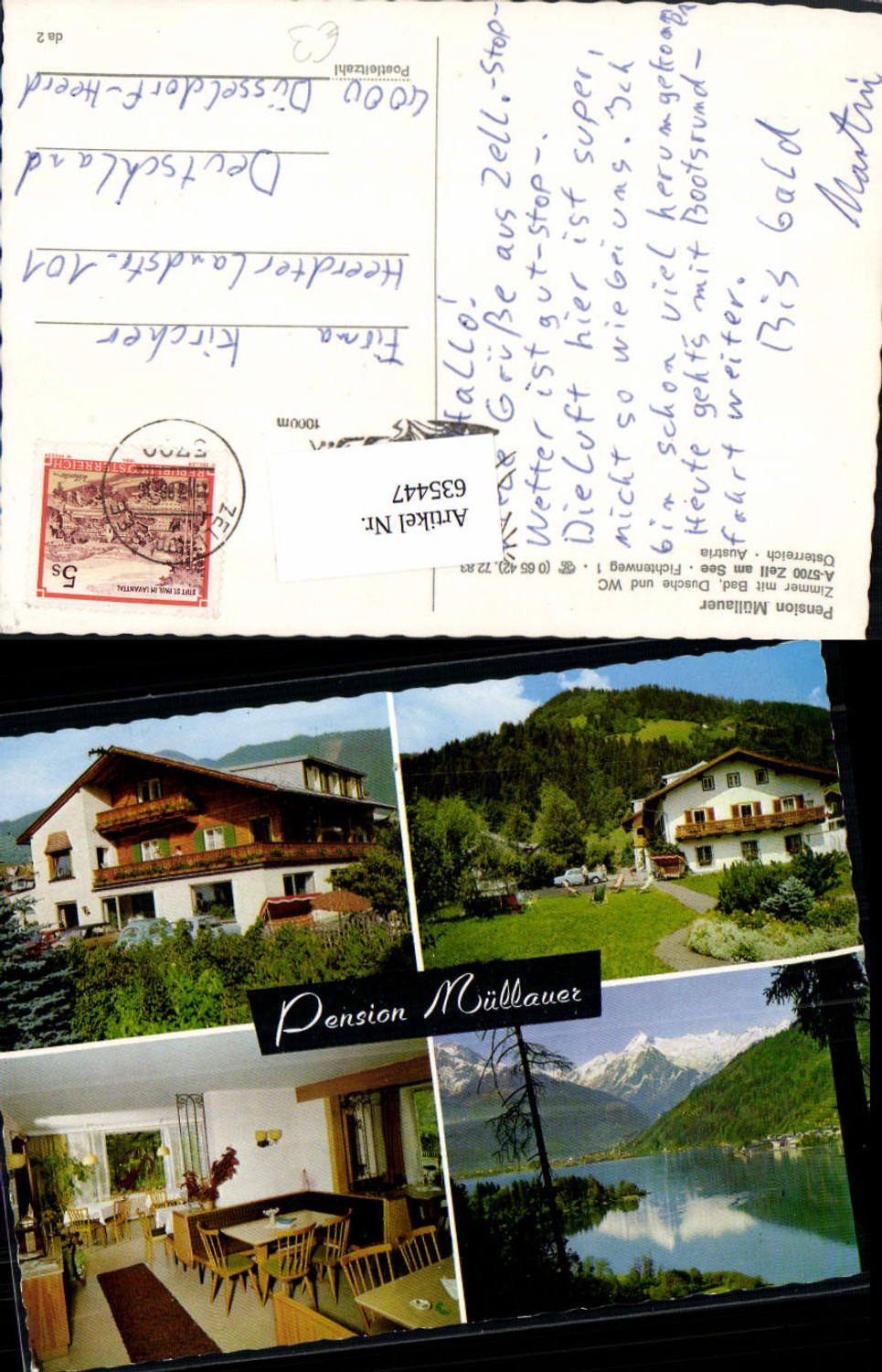 635447,Mehrbild Ak Zell a. See Pension Müllauer