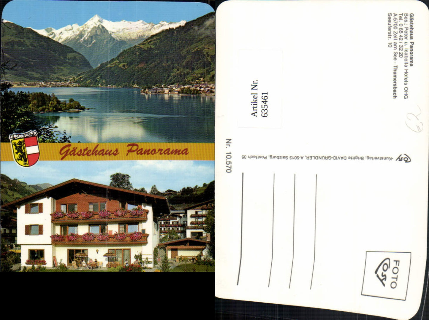 635461,Mehrbild Ak Zell a. See Thumersbach Gästehaus Panorama