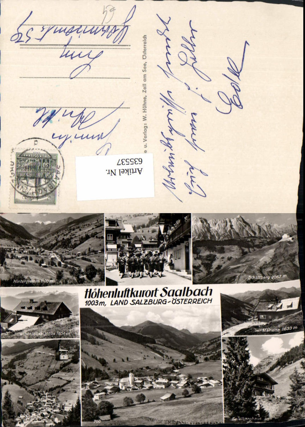 635537,Mehrbild Ak Saalbach Saalbach-Hinterglemm Trachtenmusikkapelle Spielberghaus