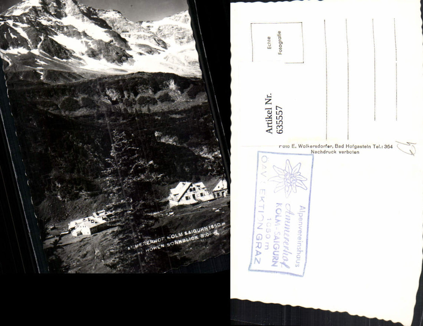 635557,Foto Ak Rauris Ammererhof Kolm-Saigurn m. Hohen Sonnblick