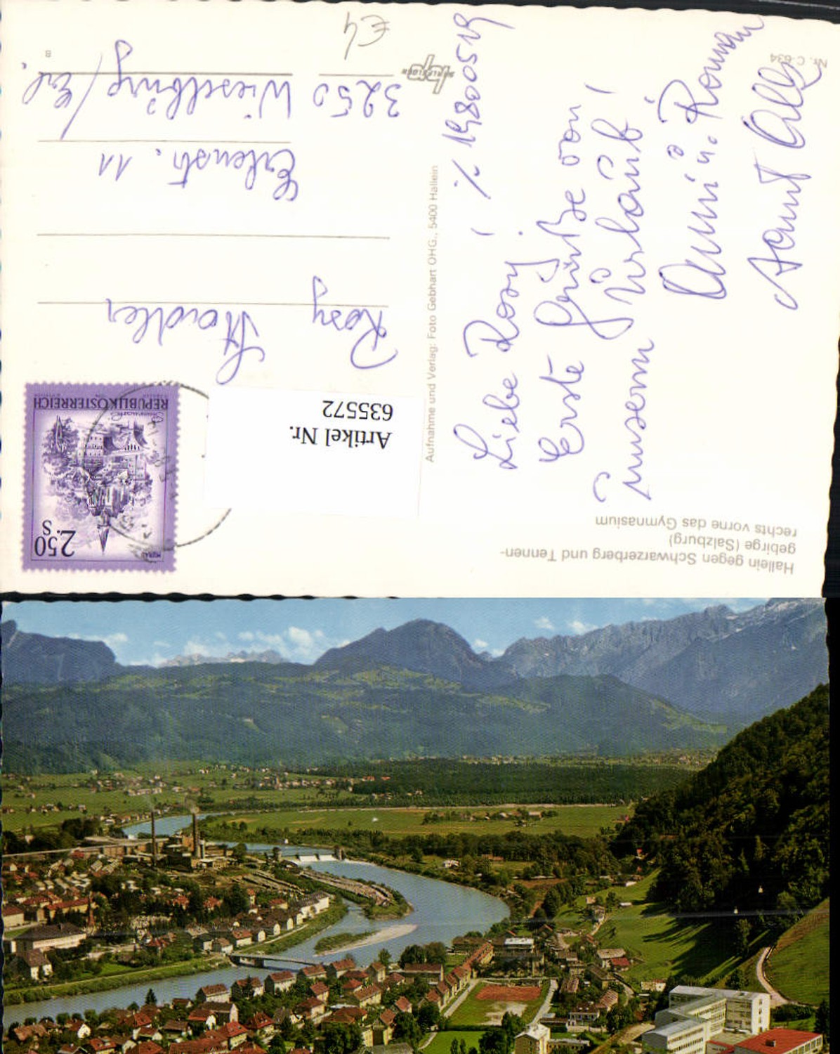 635572,Hallein geg. Schwarzerberg u. Tennengebirge