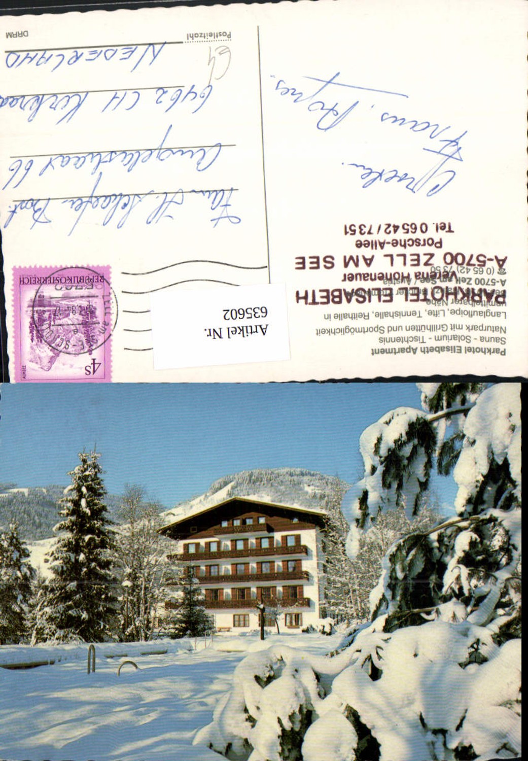 635602,Zell a. See Parkhotel Elisabeth Apartment Winteransicht