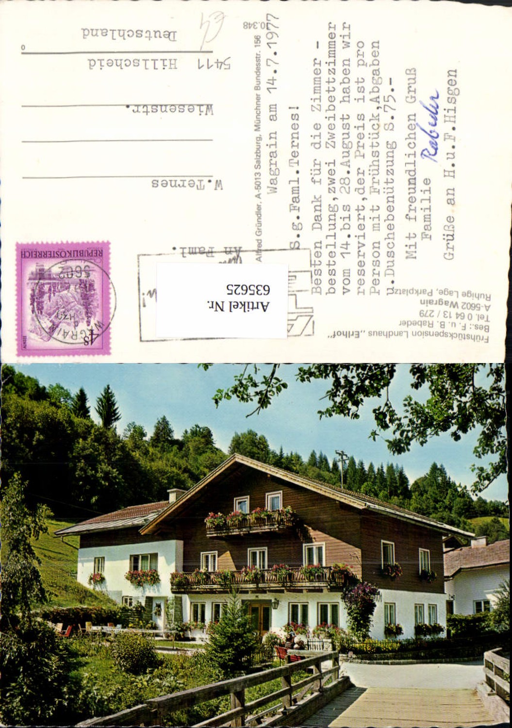 635625, Wagrain Bed and Breakfast Landhaus Erlhof