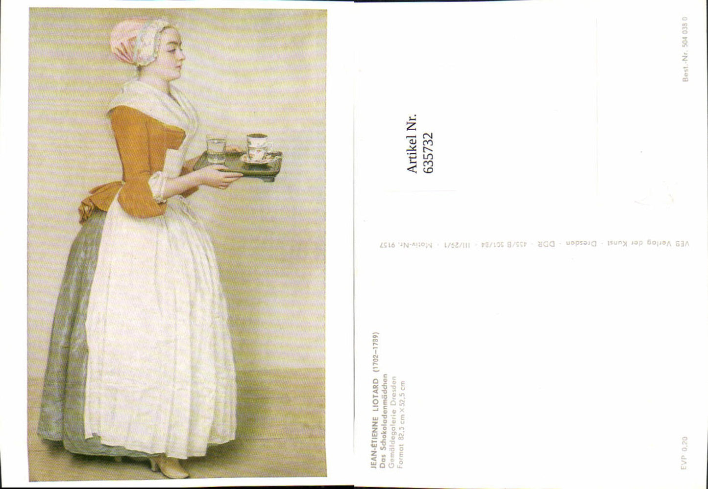 635732,Künstler Ak Jean-Etienne Liotard Das Schokoladenmädchen Frau m. Geschirr