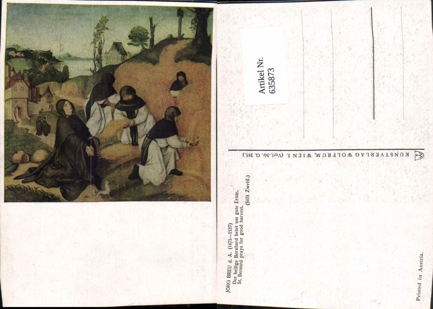 635873,Künstler Ak Jörg Breu d. Ältere Der heilige Bernhard betet um gute Ernte