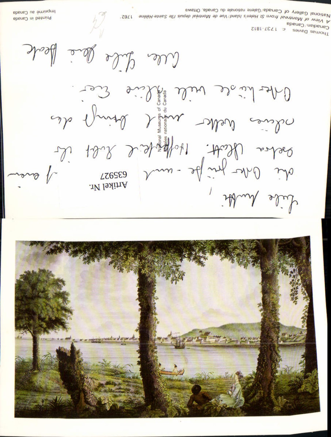 635927,Künstler Ak Thomas Davies Canada A View of Montreal from St Helens Island 1762