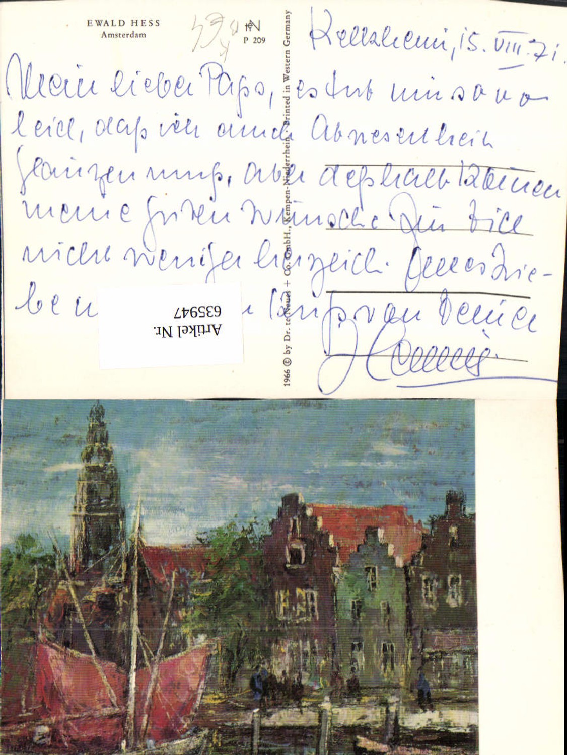 635947, Artist Ak Ewald Hess Amsterdam