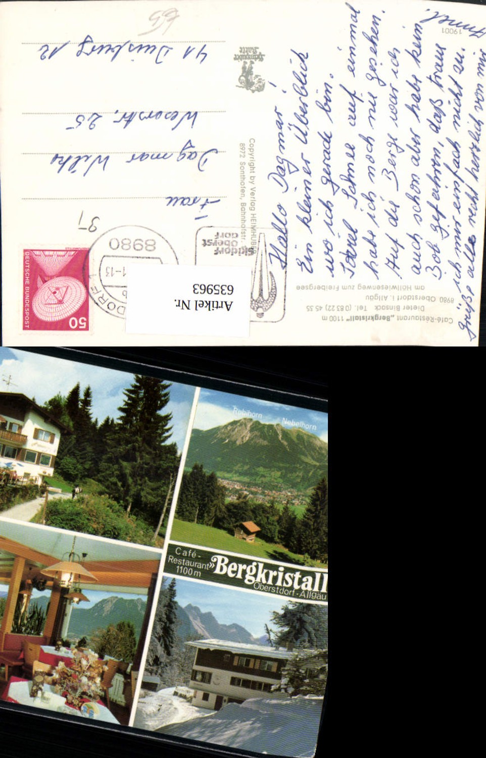 635963,Mehrbild Ak Oberstdorf i. Allgäu Cafe Restaurant Bergkristall