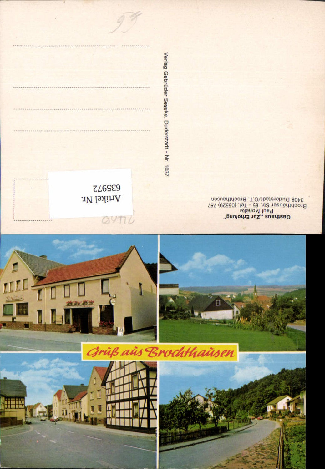 635972,Mehrbild Ak Duderstadt Brochthausen Gasthaus Zur Erholung