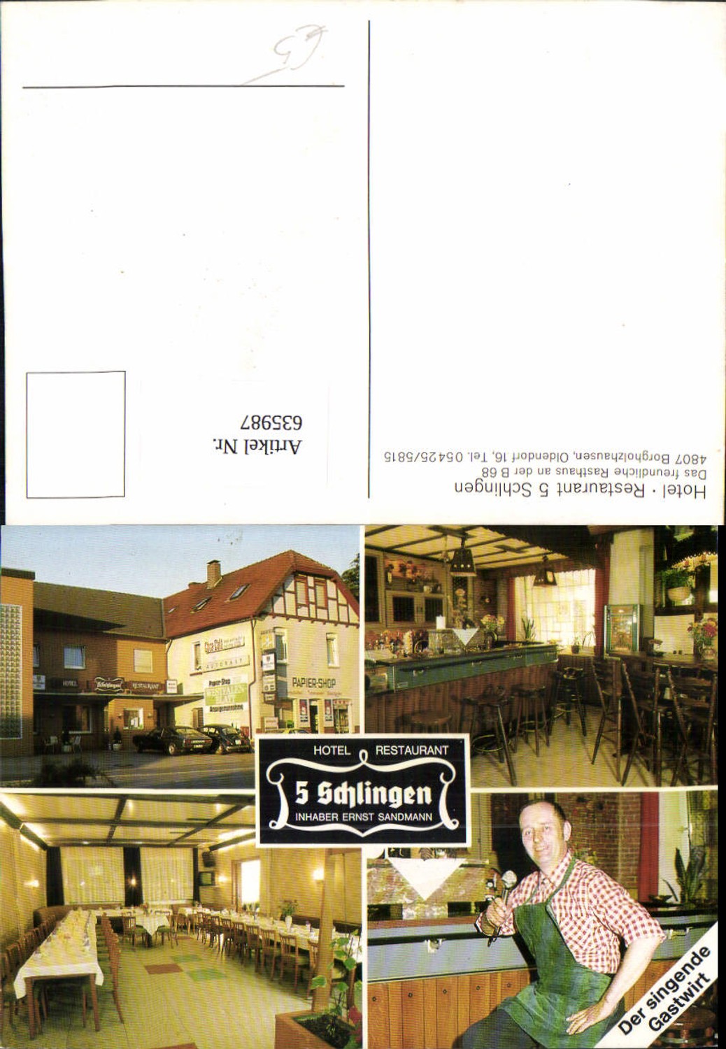 635987,Mehrbild Ak Borgholzhausen Hotel Restaurant 5 Schlingen