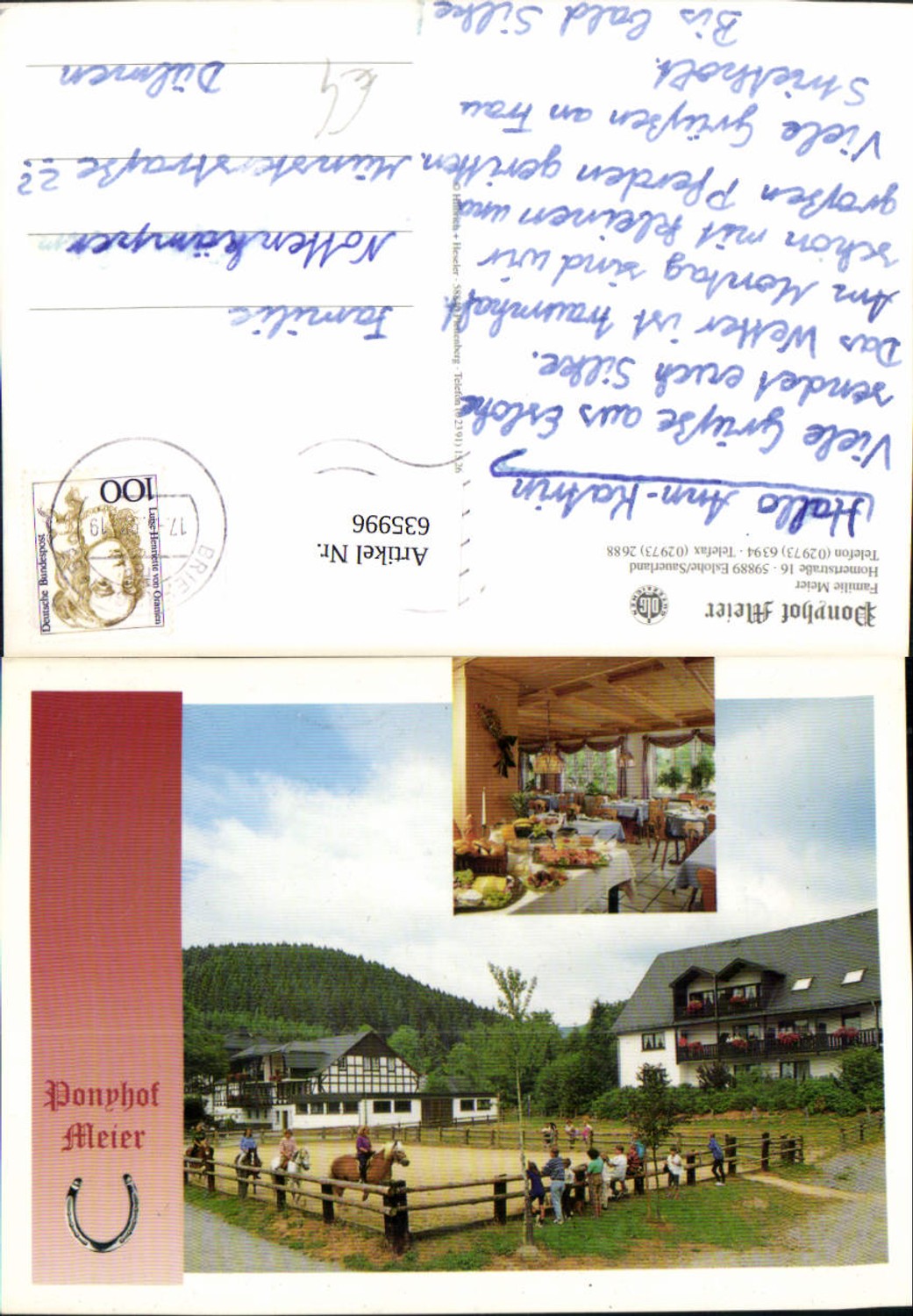 635996,Mehrbild Ak Eslohe Sauerland Ponyhof Meier Pony Pferde Reiten