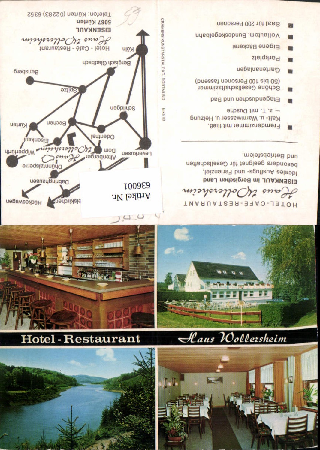 636001,Mehrbild Ak Kürten Eisenkaul i. Bergischen Land Hotel Cafe Haus Wollersheim