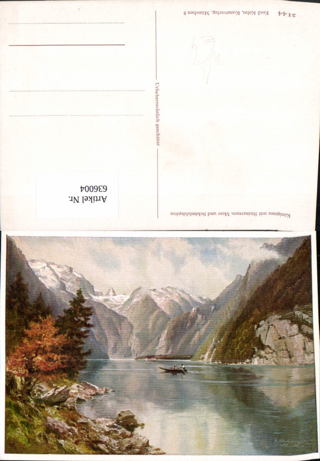 636004,Künstler Ak Schönau am Königssee Königsee m. Steinerem Meer Schönfeldspitze