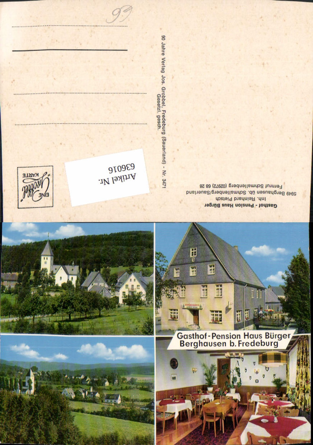 636016,Mehrbild Ak Berghausen Schmallenberg Sauerland Gasthof Pension Haus Bürger
