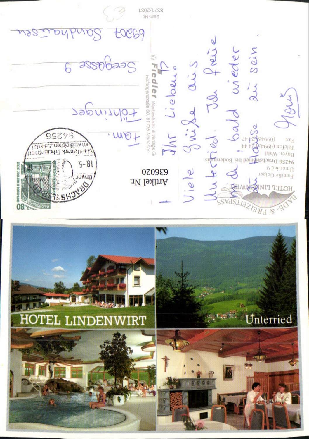 636020,Mehrbild Ak Drachselried b. Bodenmais Hotel Lindenwirt