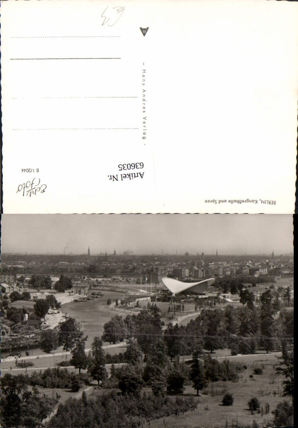 636035,Foto Ak Berlin Kongreßhalle u. Spree