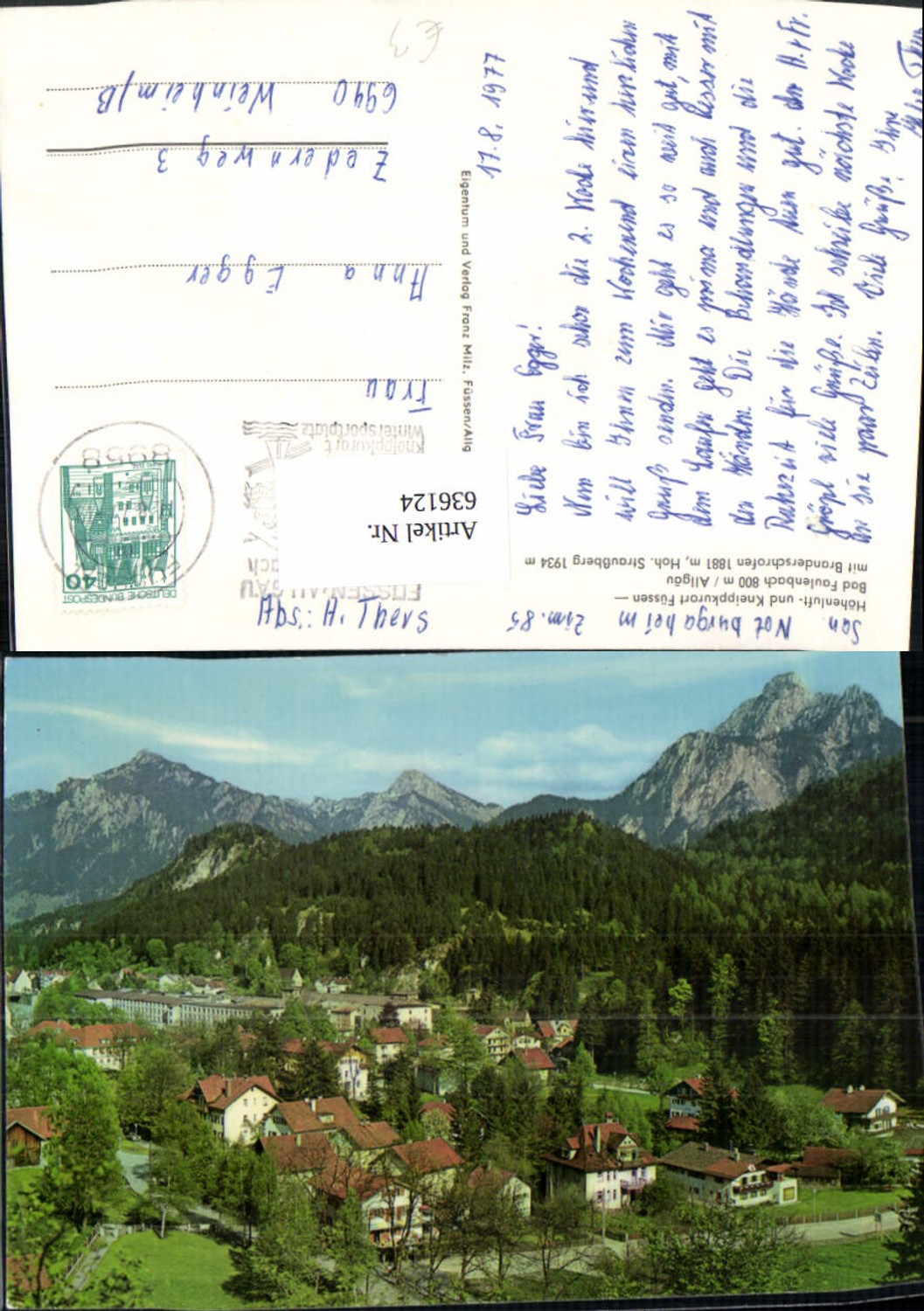 636124,Bad Faulenbach Füssen Allgäu m. Brandnerschrofen Hohen Straußberg