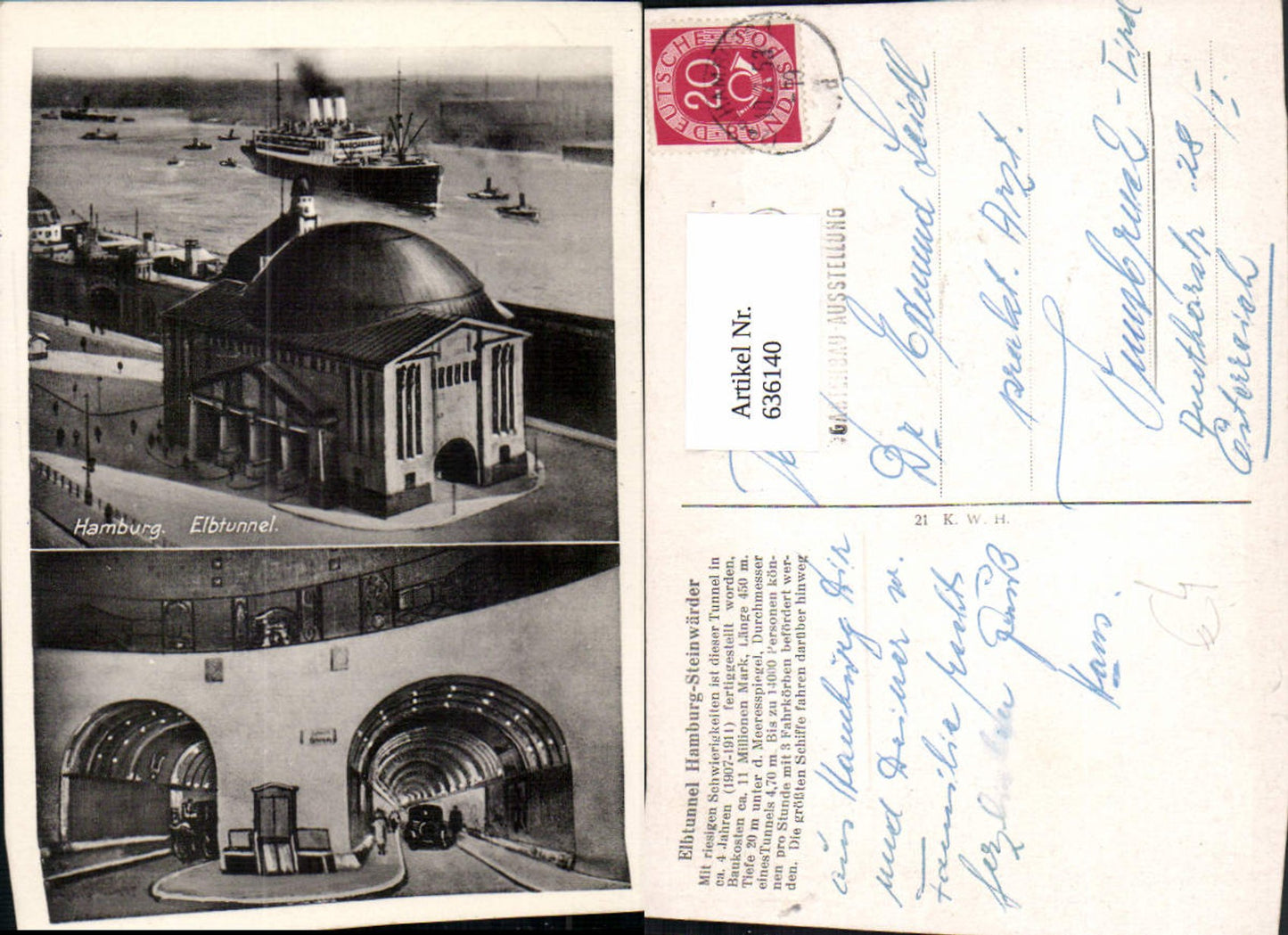 636140,Mehrbild Ak Hamburg Elbtunnel Hamburg-Steinwärder