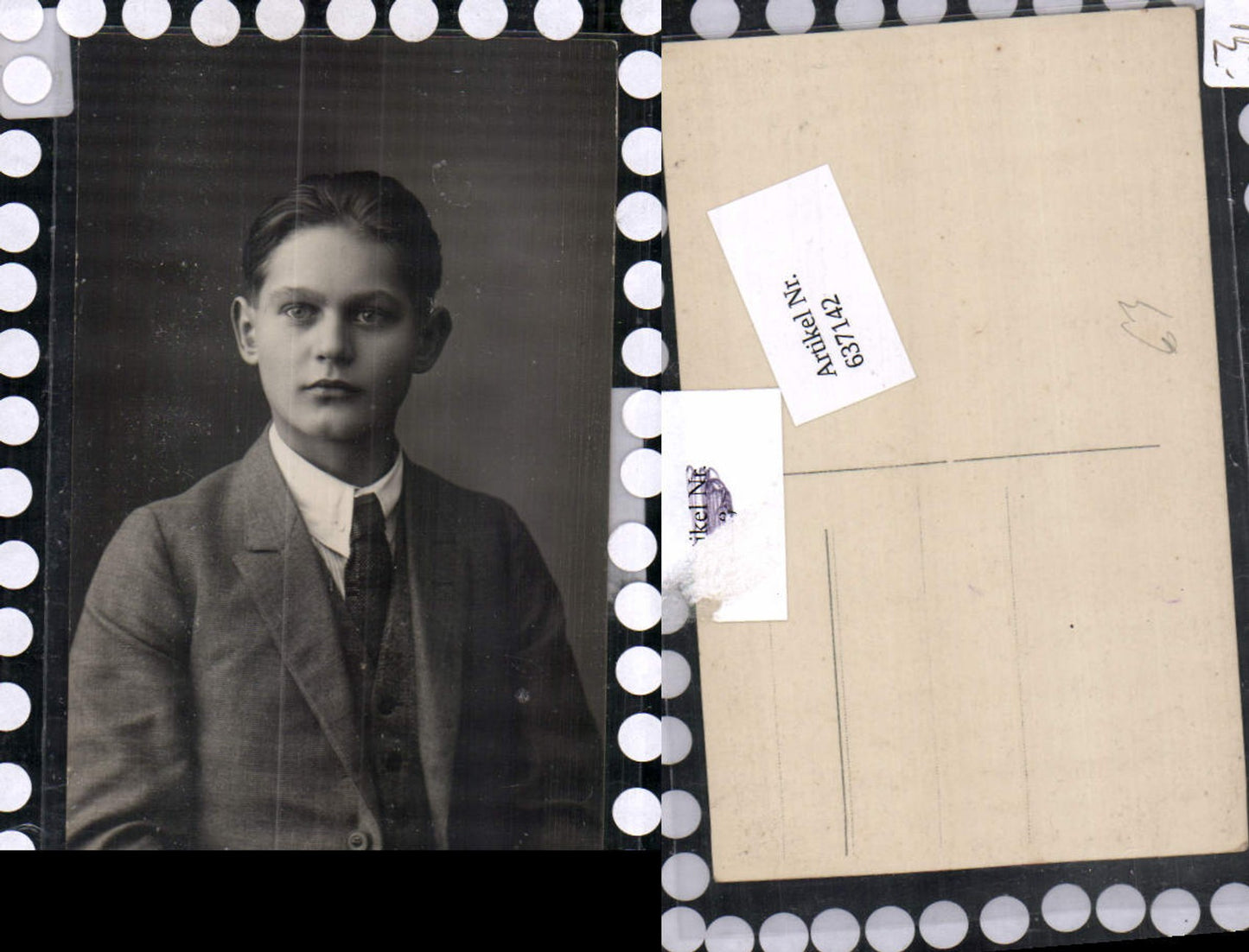 637142,Foto-AK Photogravur Atelier Karl Weiss Buchen Mann Anzug Portrait