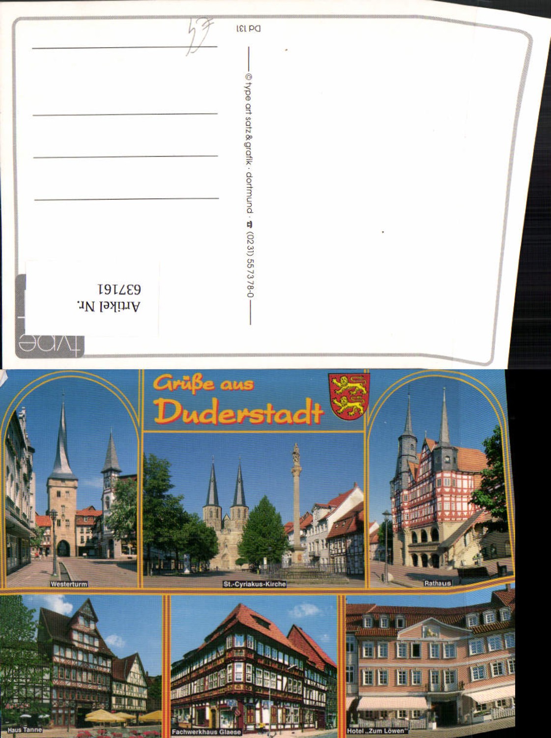 637161,Mehrbild Ak Duderstadt Westerturm Haus Tanne Fachwerkhaus Glaese
