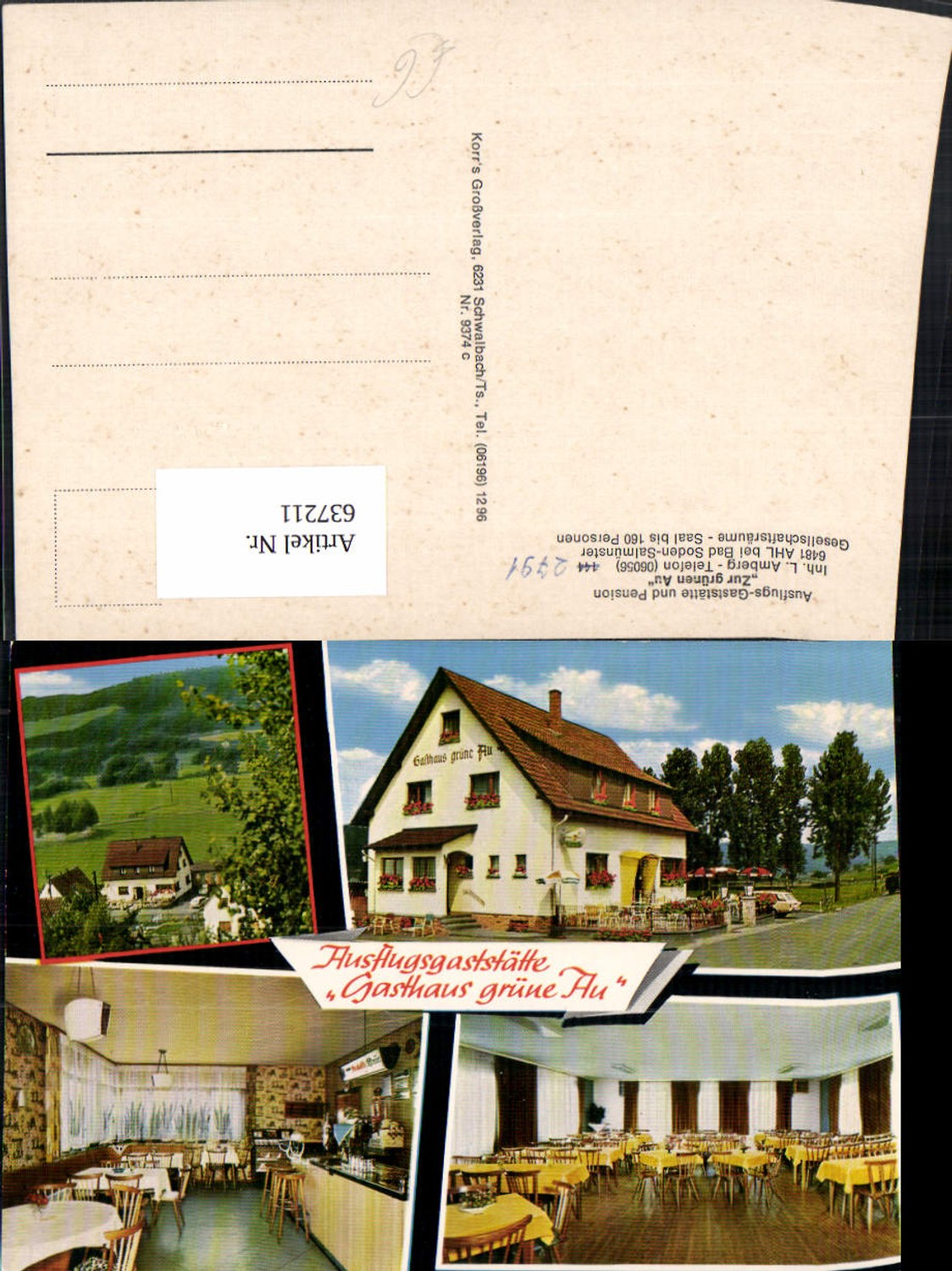 637211,Mehrbild Ak Ahl b. Bad Soden-Salmünster Zur grünen Au