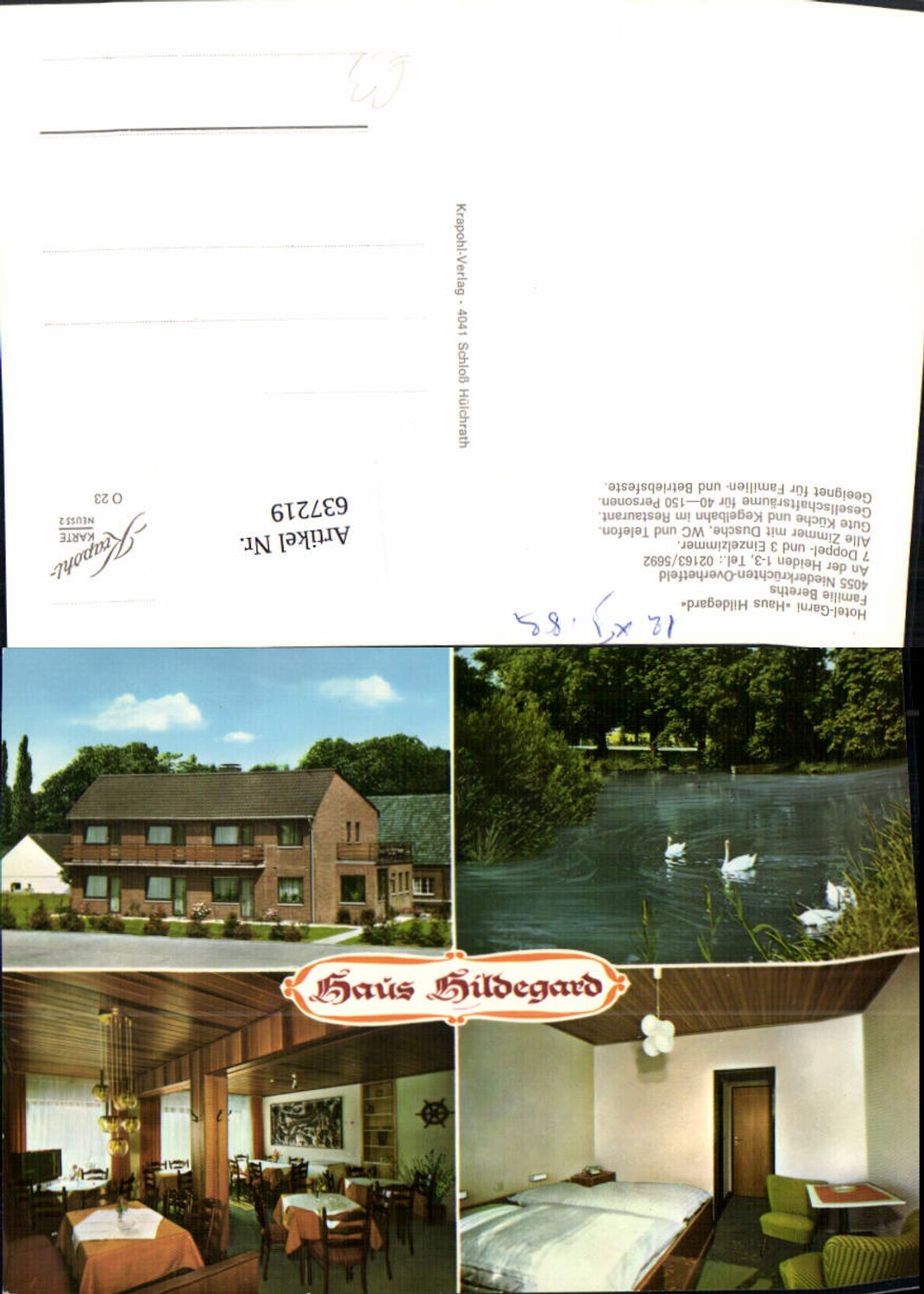 637219,Mehrbild Ak Niederkrüchten Overhetfeld Hotel-Garni Haus Hildegard Schwan