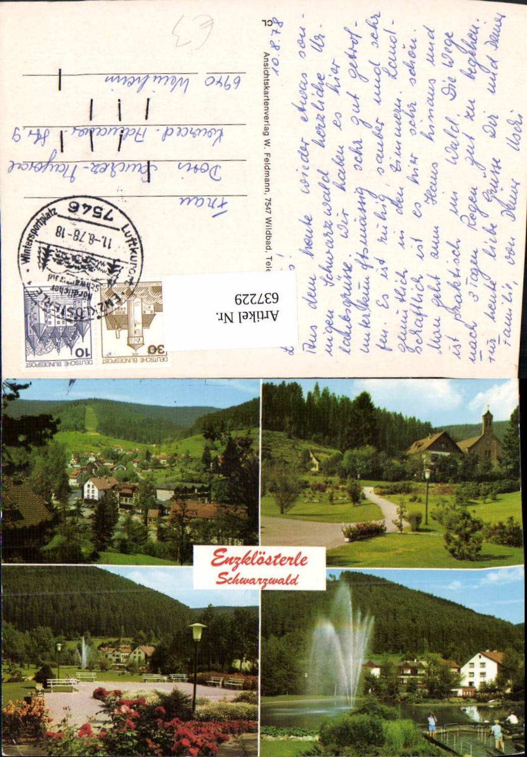 637229,Mehrbild Ak Enzklösterle Schwarzwald Ansichten Springbrunnen