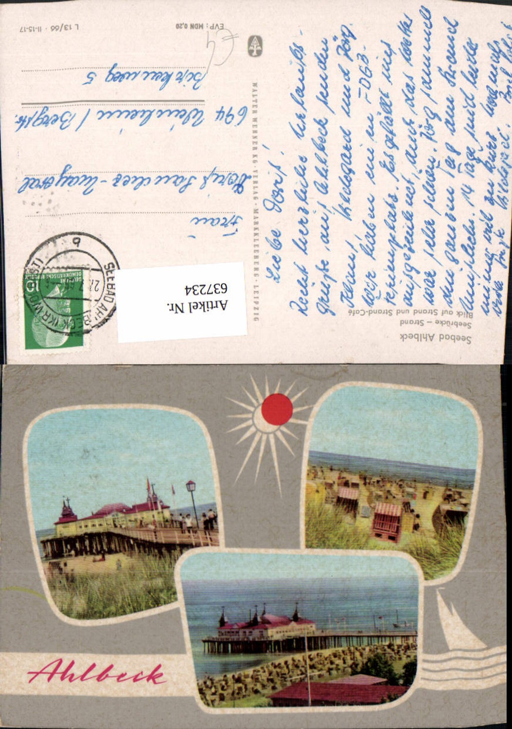 637234,Mehrbild Ak Seebad Ahlbeck Heringsdorf Seebrücke Strand Blick auf Strand