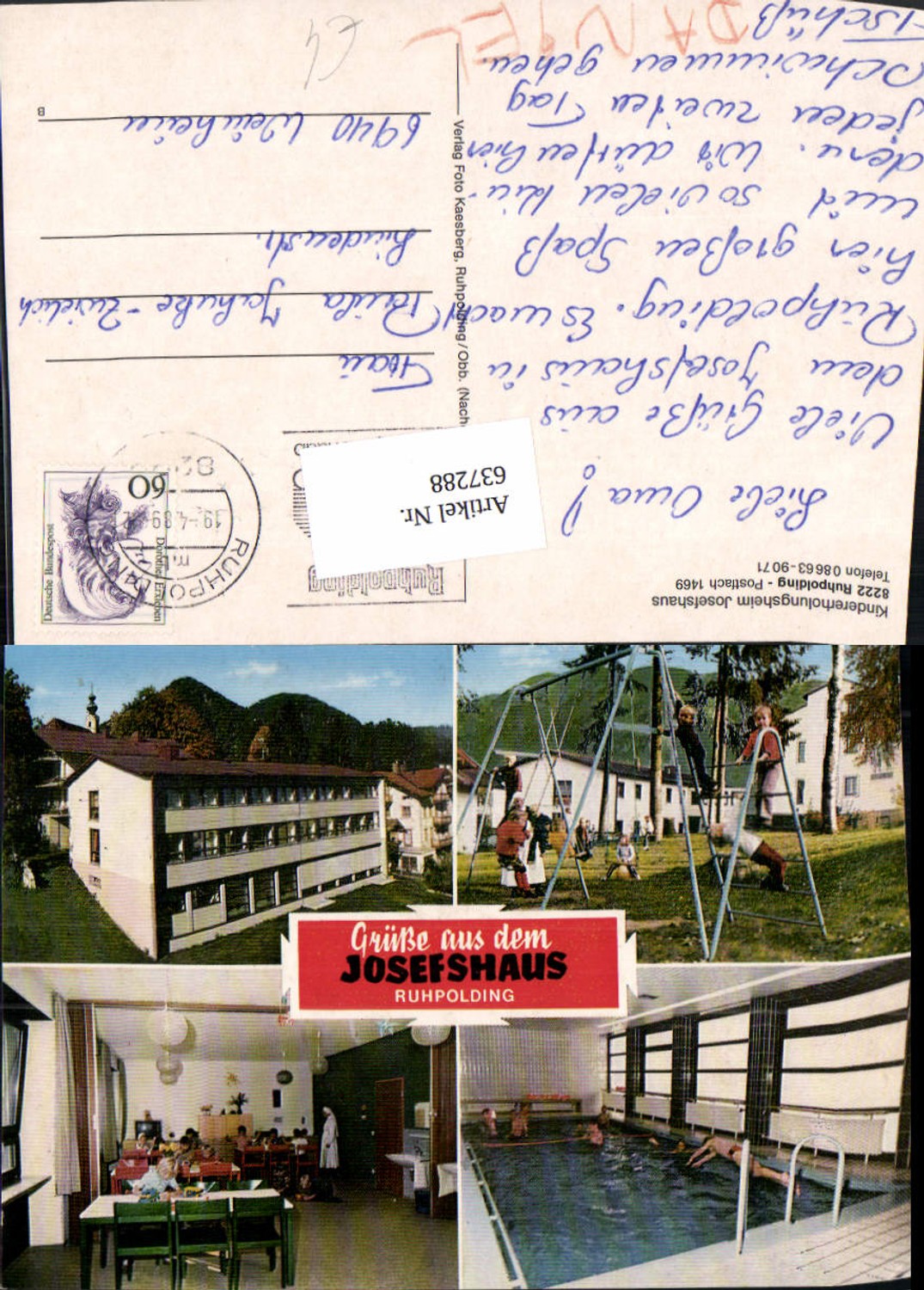 637288,Mehrbild Ak Ruhpolding Kindererholungsheim Josefshaus Hallenbad