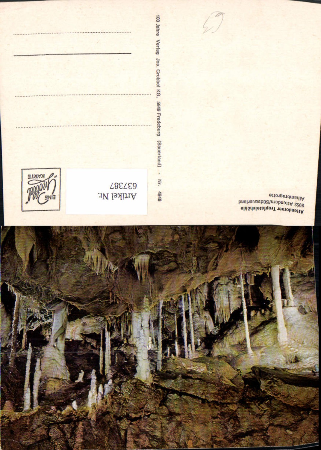 637387,Attendorn Südsauerland Attendorner Tropfsteinhöhle Alhambragrotte