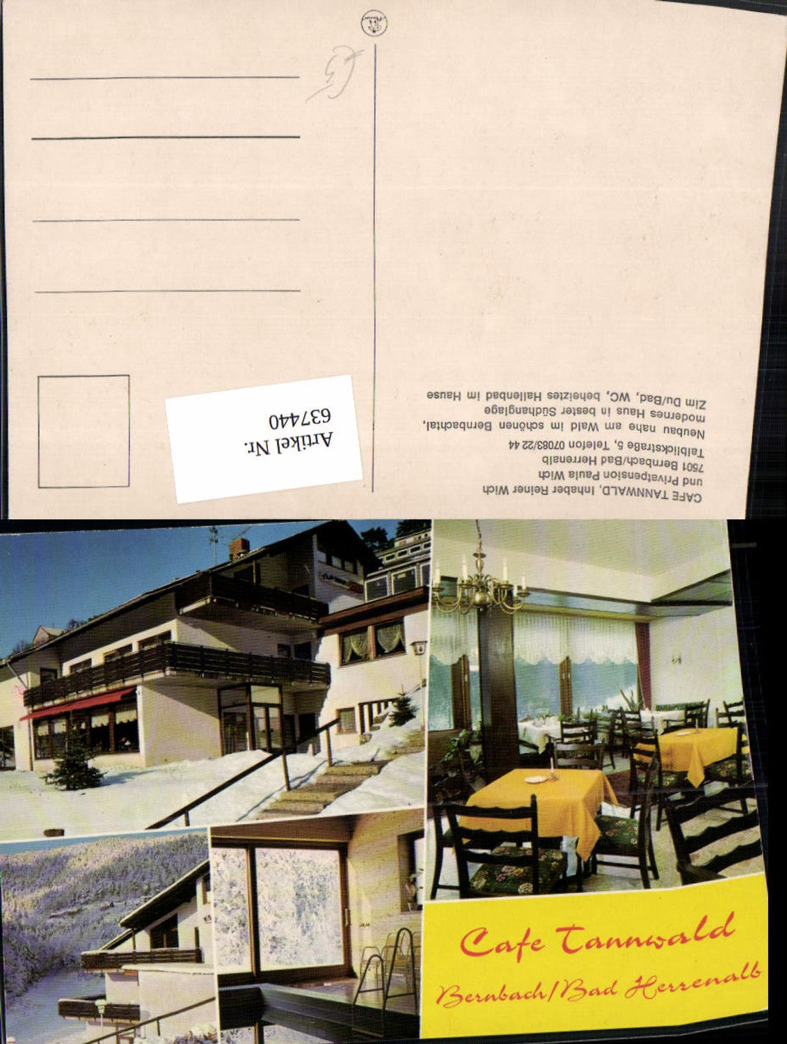 637440,Mehrbild Ak Bernbach Bad Herrenalb Cafe Tannwald