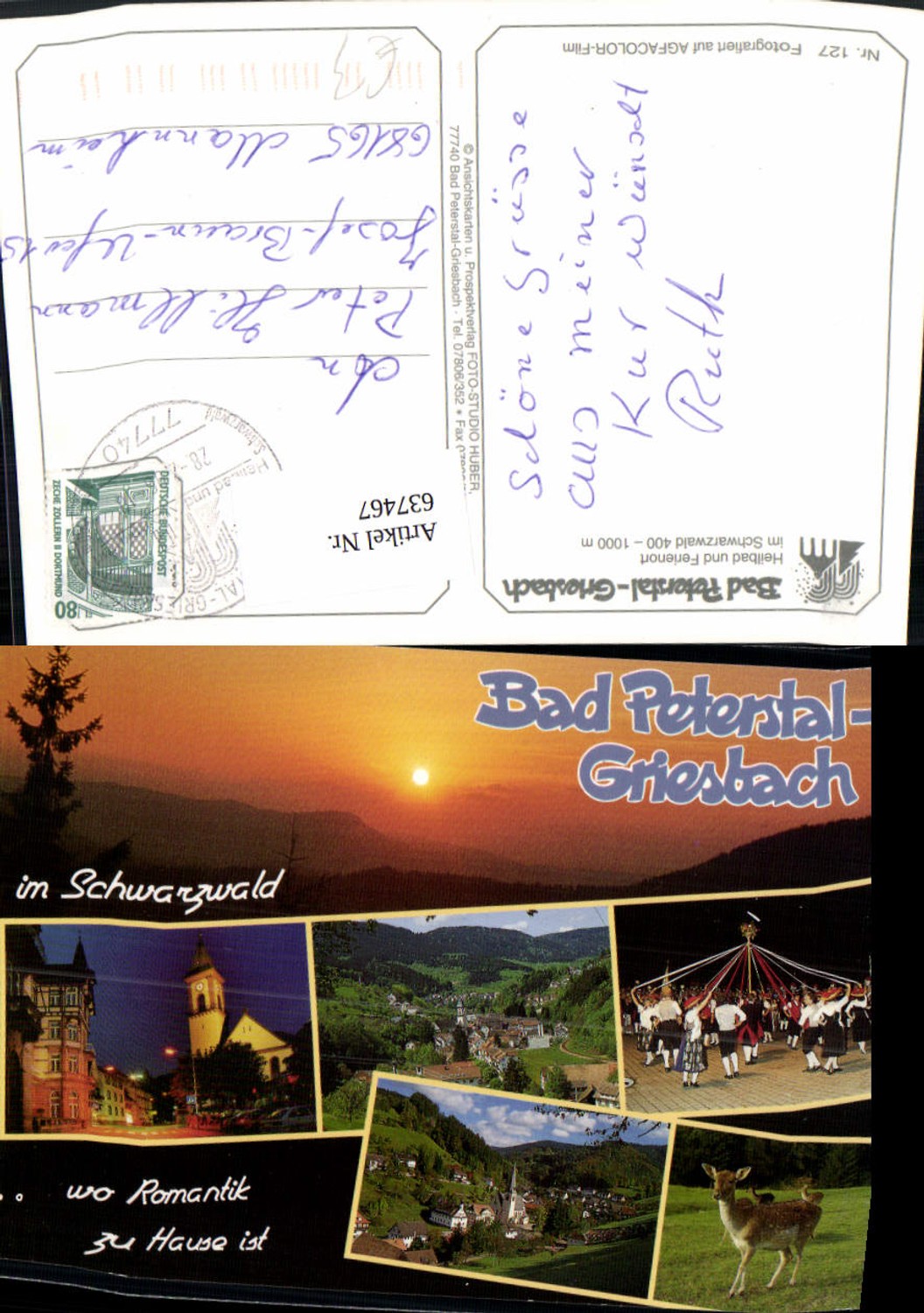 637467,Mehrbild Ak Bad Peterstal-Griesbach Reh Wild Brauchttum