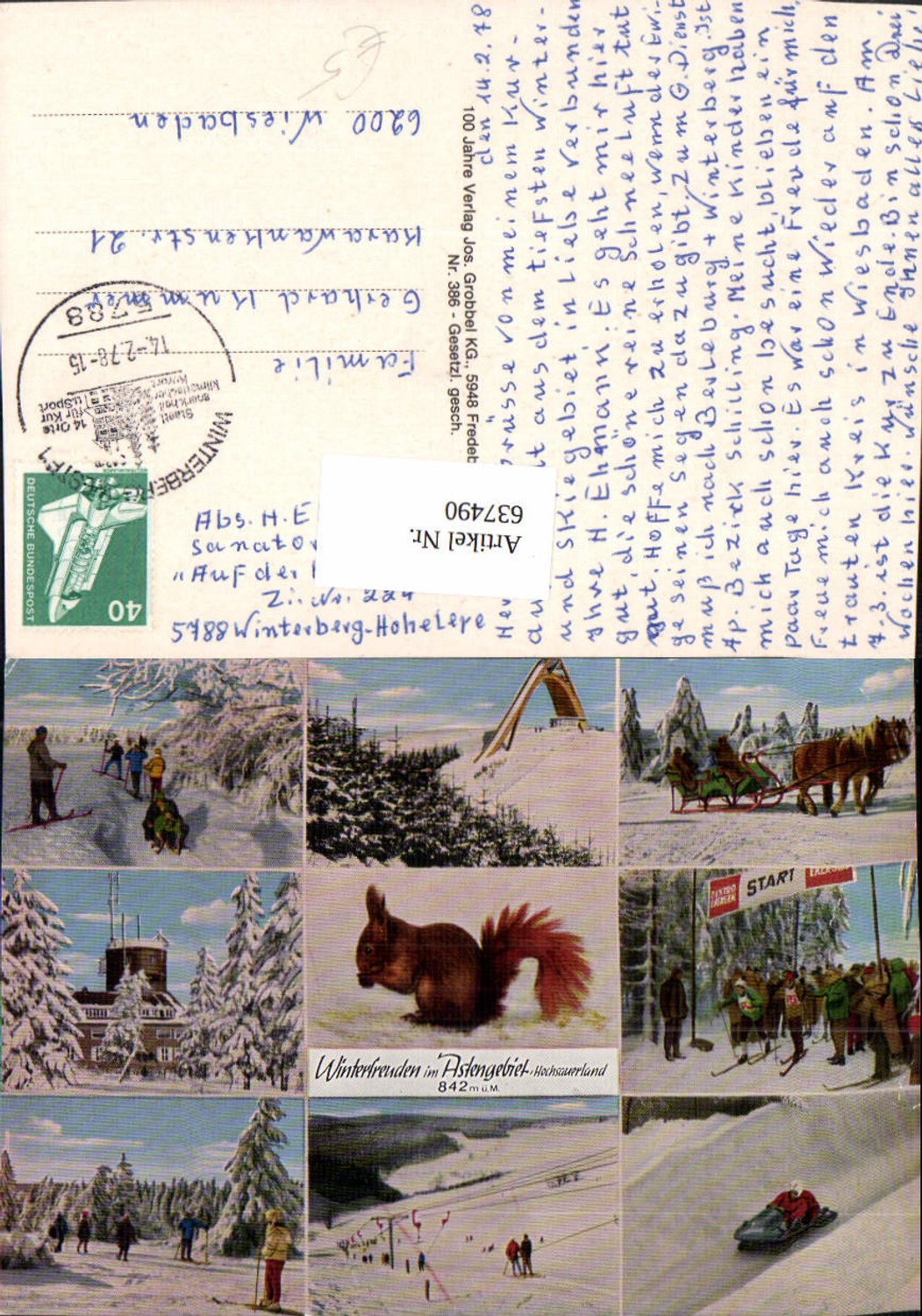 637490,Mehrbild Ak Wintersport Astengebiet Hochsauerland Winterberg Herrloh