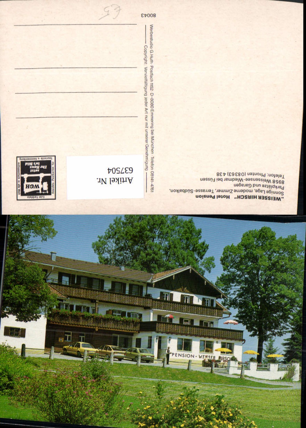 637504,Weißensee Wiedmar b. Füssen Hotel Pension Weisser Hirsch