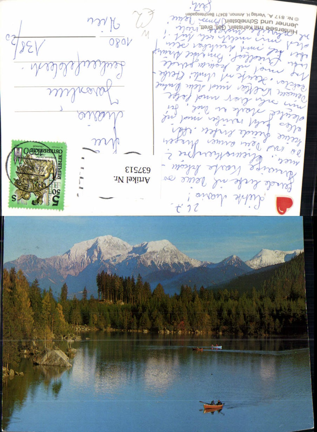 637513,Ramsau bei Berchtesgaden Hintersee m. Kehlstein Göll Brett Jenner u. Schneibstein