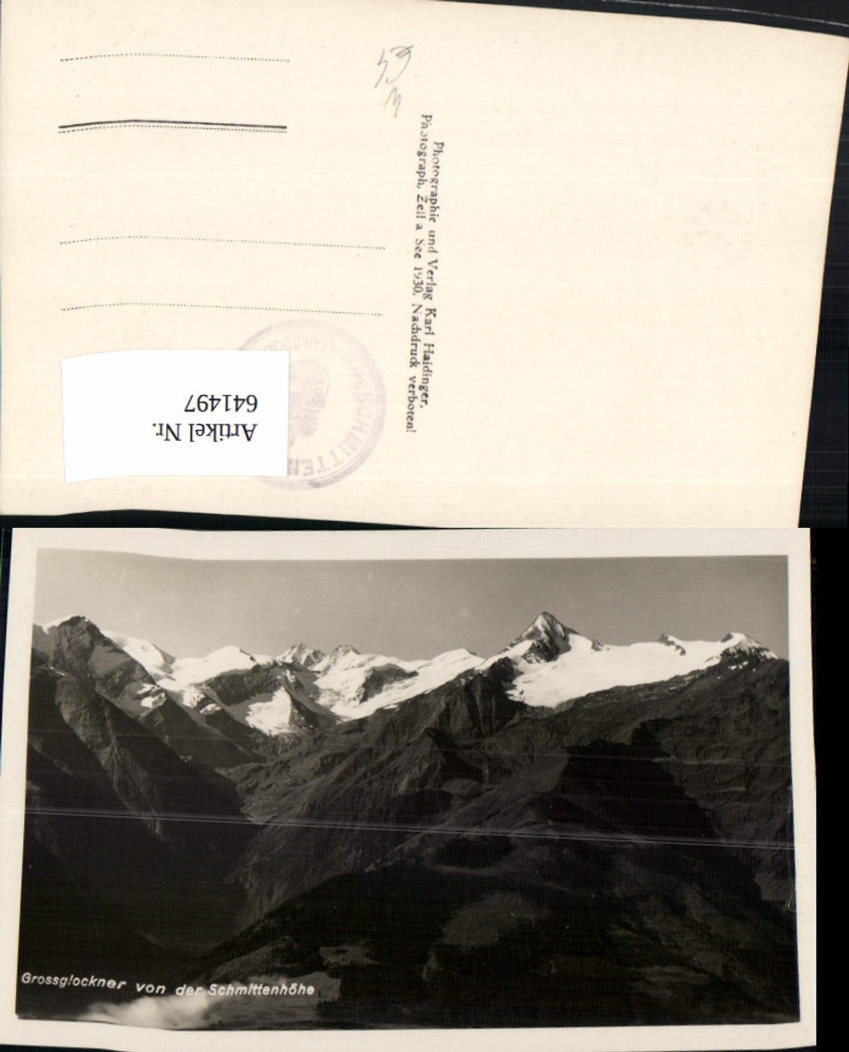 641497,Großglockner v. d. Schmittenhöhe b. Zell a. See