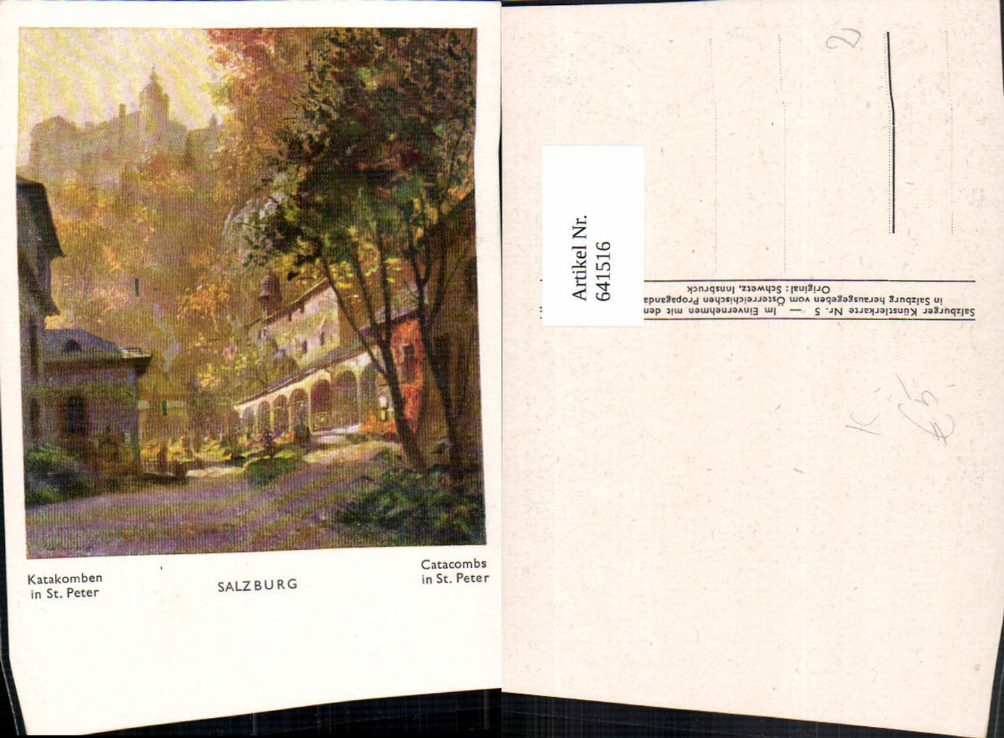 641516, Artists Academy Salzburg Catacombs of St. Peter with Fortress