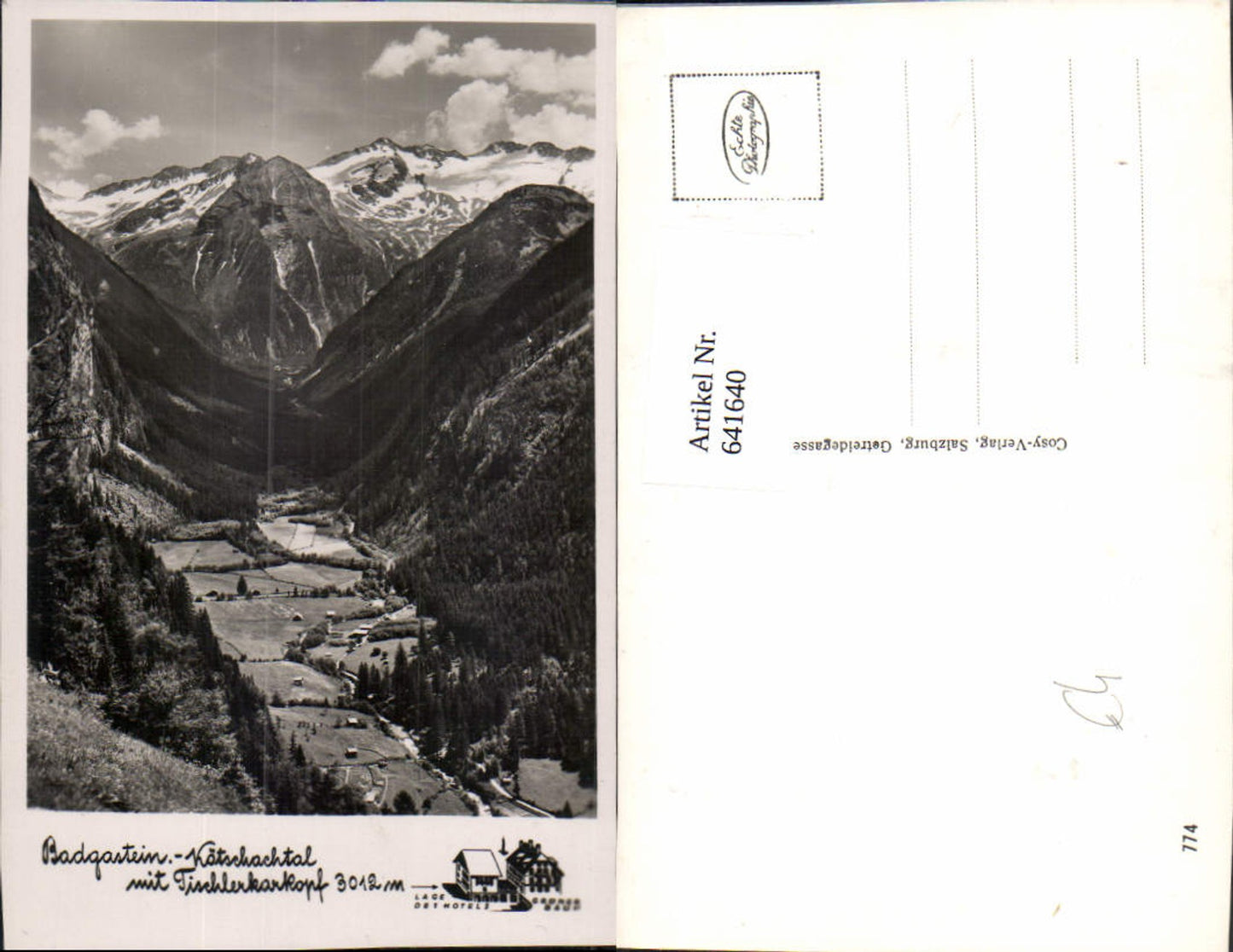 641640, Photo Ak Bad Gastein Kötschachtal m. Tischlerkarkopf