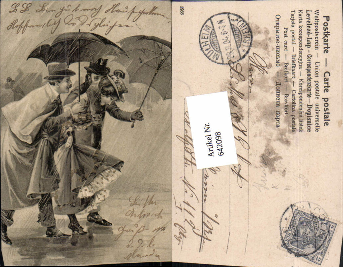 642098,Scherz Humor Schirm Frau Männer Regen St. Mülheim Rhein