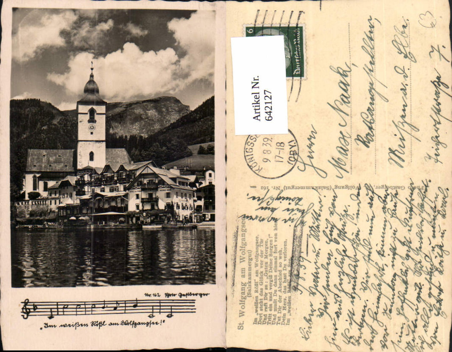 642127,Foto Ak Sankt Wolfgang im Salzkammergut Weisses Rössl Liedzeile