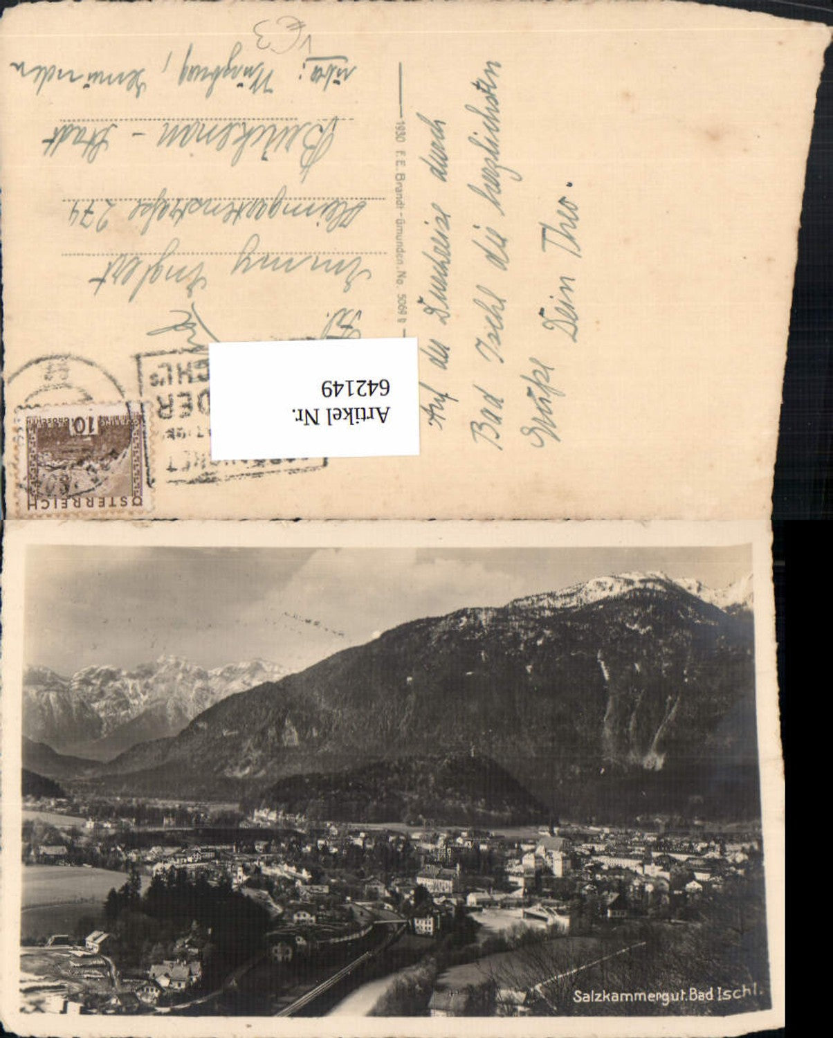 642149,Foto Ak Bad Ischl Salzkammergut pub F. E. Brandt 5069b