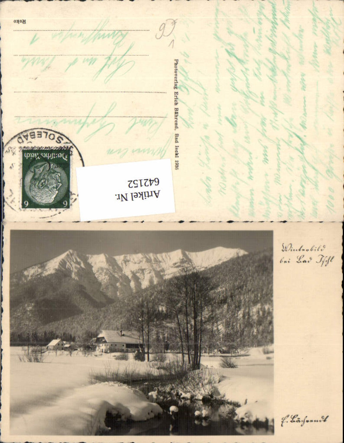 642152,Foto Ak Winterbild b. Bad Ischl pub Erich Bährend