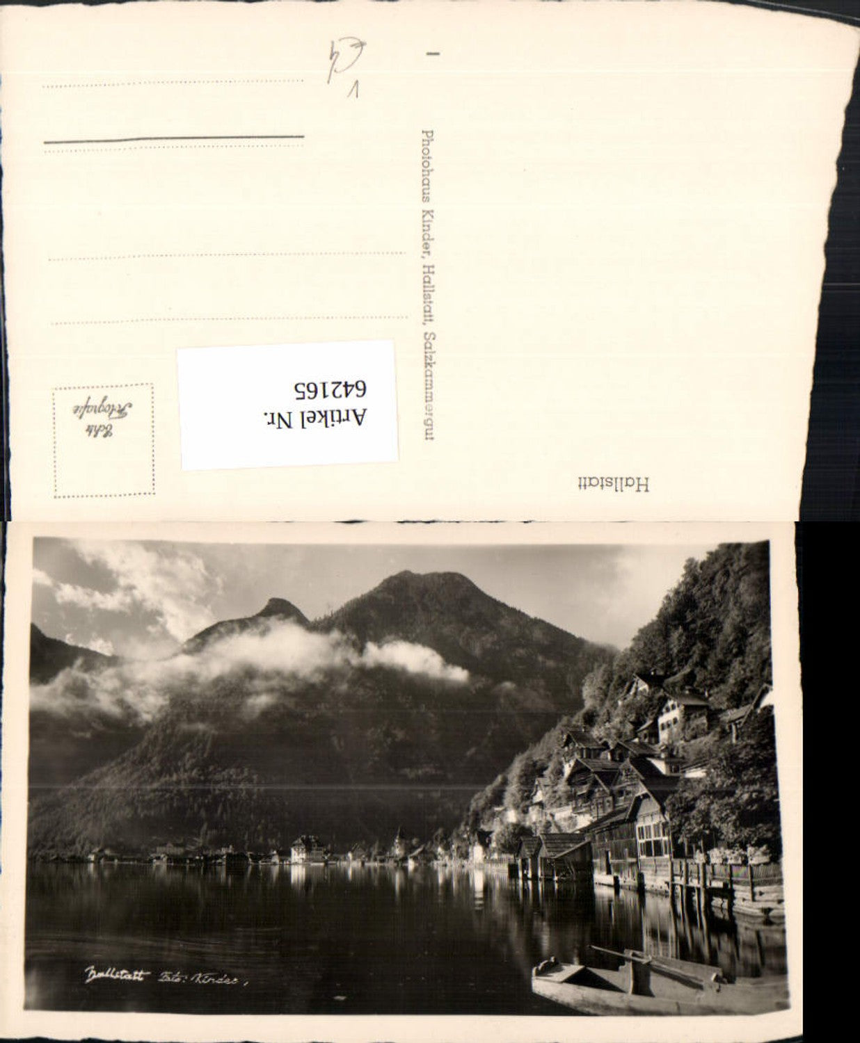 642165,Foto Ak Hallstatt Ansicht pub Photohaus Kinder