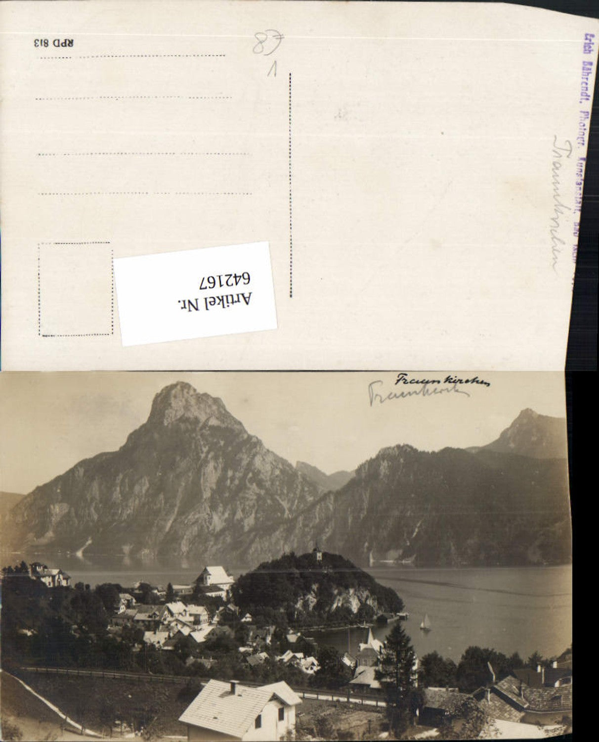 642167,Foto Ak Traunkirchen Ansicht pub Erich Bährendt