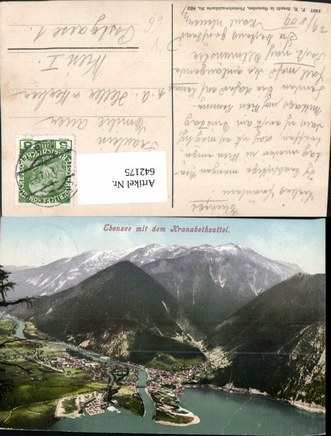 642175,Ebensee m. d. Kranabethsattel pub F. E. Brandt 860