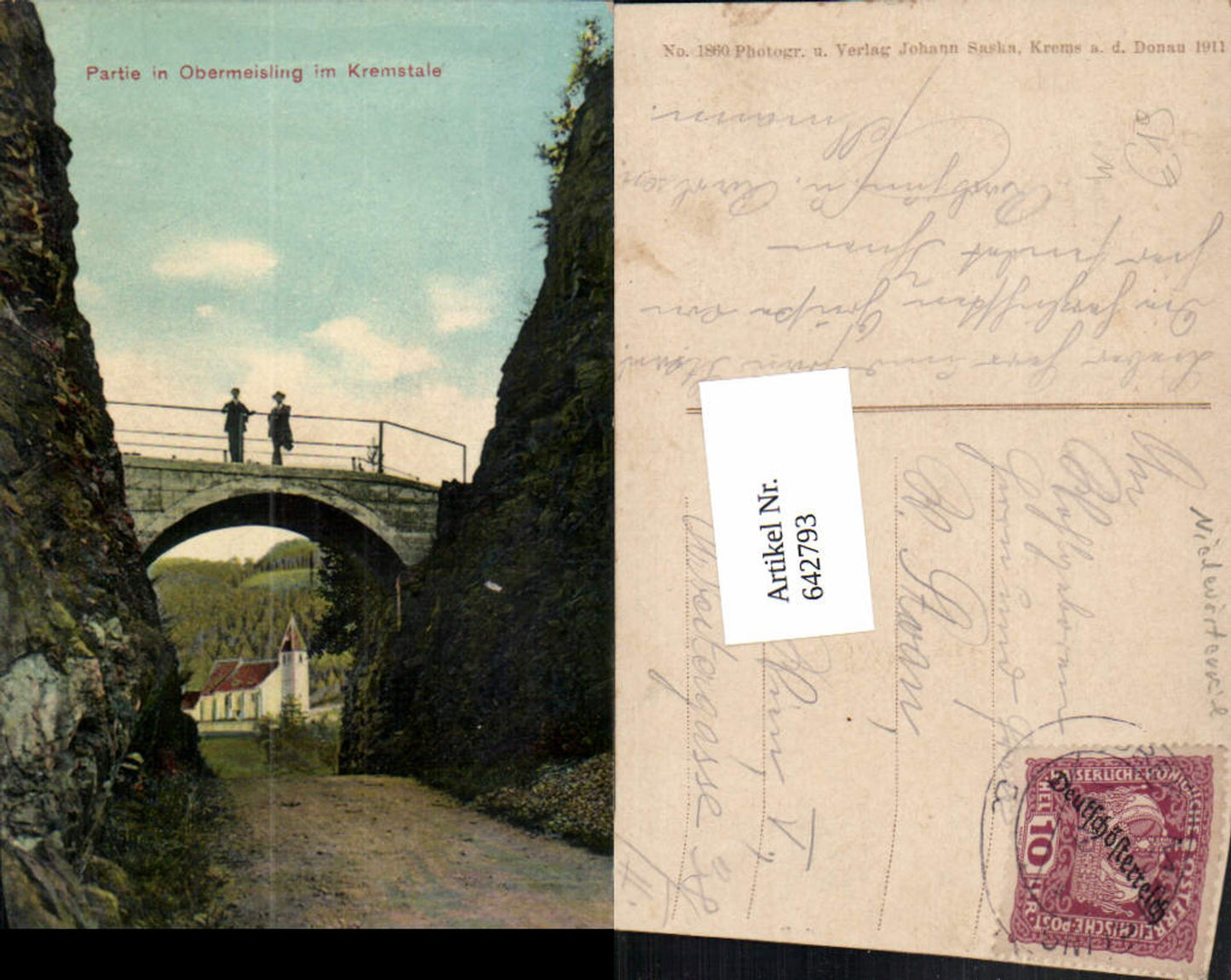 642793,tolle AK Obermeisling im Kremstal b. Gföhl Krems Land pub Saska 1860