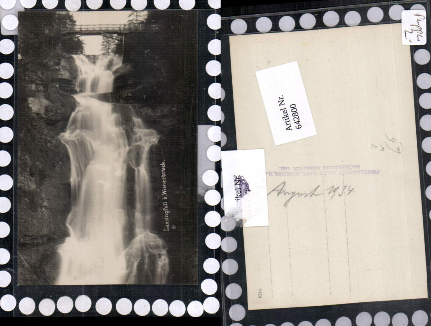 642800,Foto-AK Lassingfall bei Wienerbruck Wasserfall