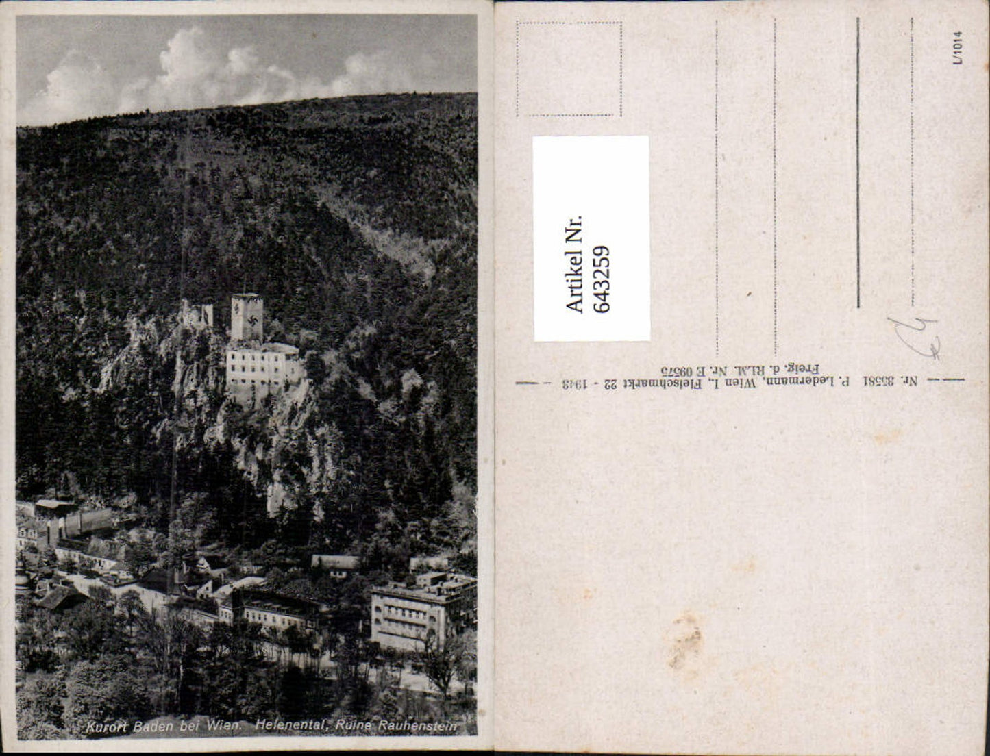 643259,Baden bei Wien Helenental Rauhenstein