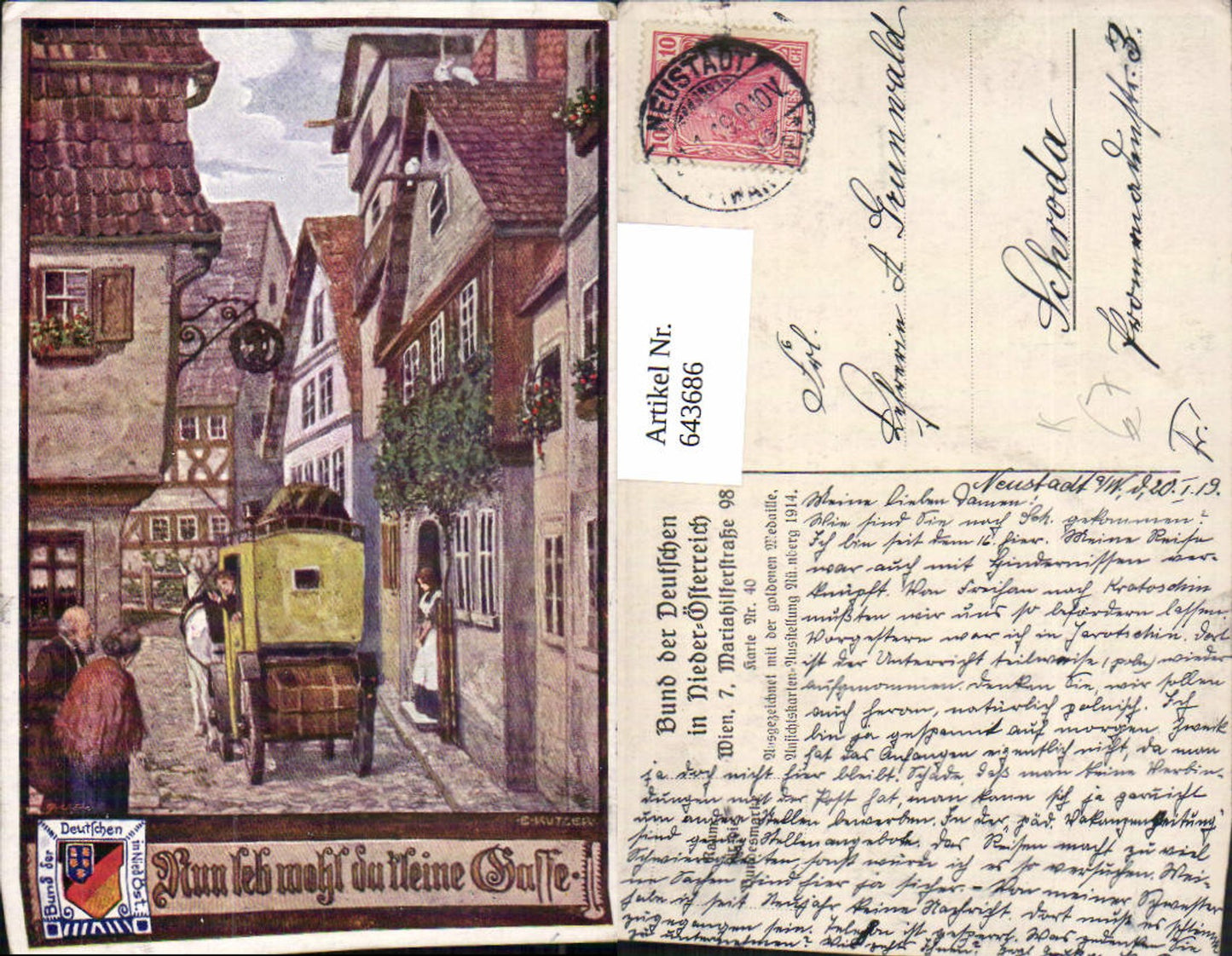 643686,Bund der Deutschen in Niederösterreich 40 Ernst Kutzer Postkutsche Kutsche Post Postwesen